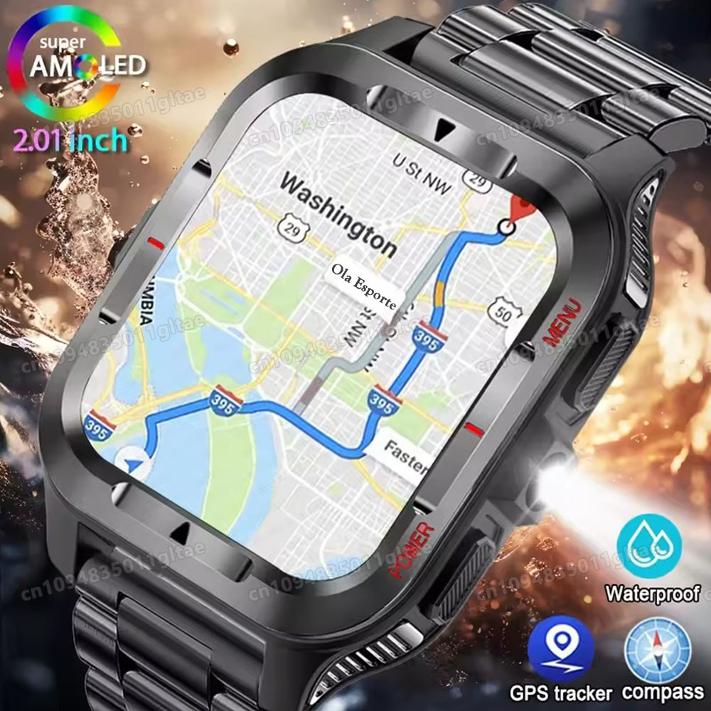 Outdoor Rug Waterproof - Wytrzymały wojskowy smartwatch do sportów outdoorowych
