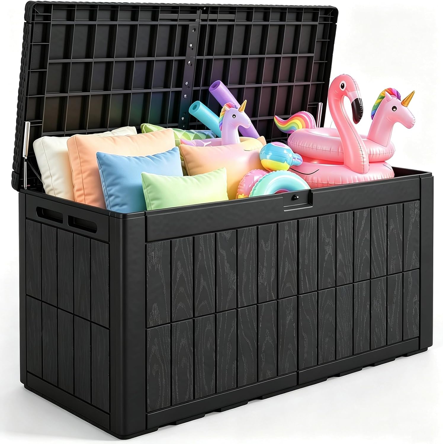 Outdoor Furniture Black - Duży pojemnik zewnętrzny o pojemności 450