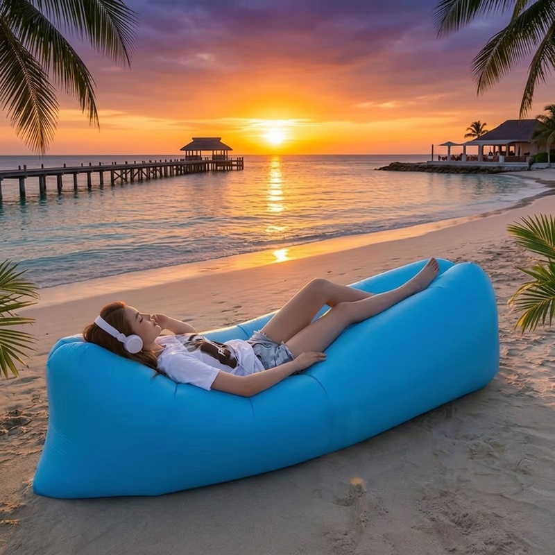 Outdoor Furniture Small - Przenośna dmuchana sofa, szybko napełniany powietrzem