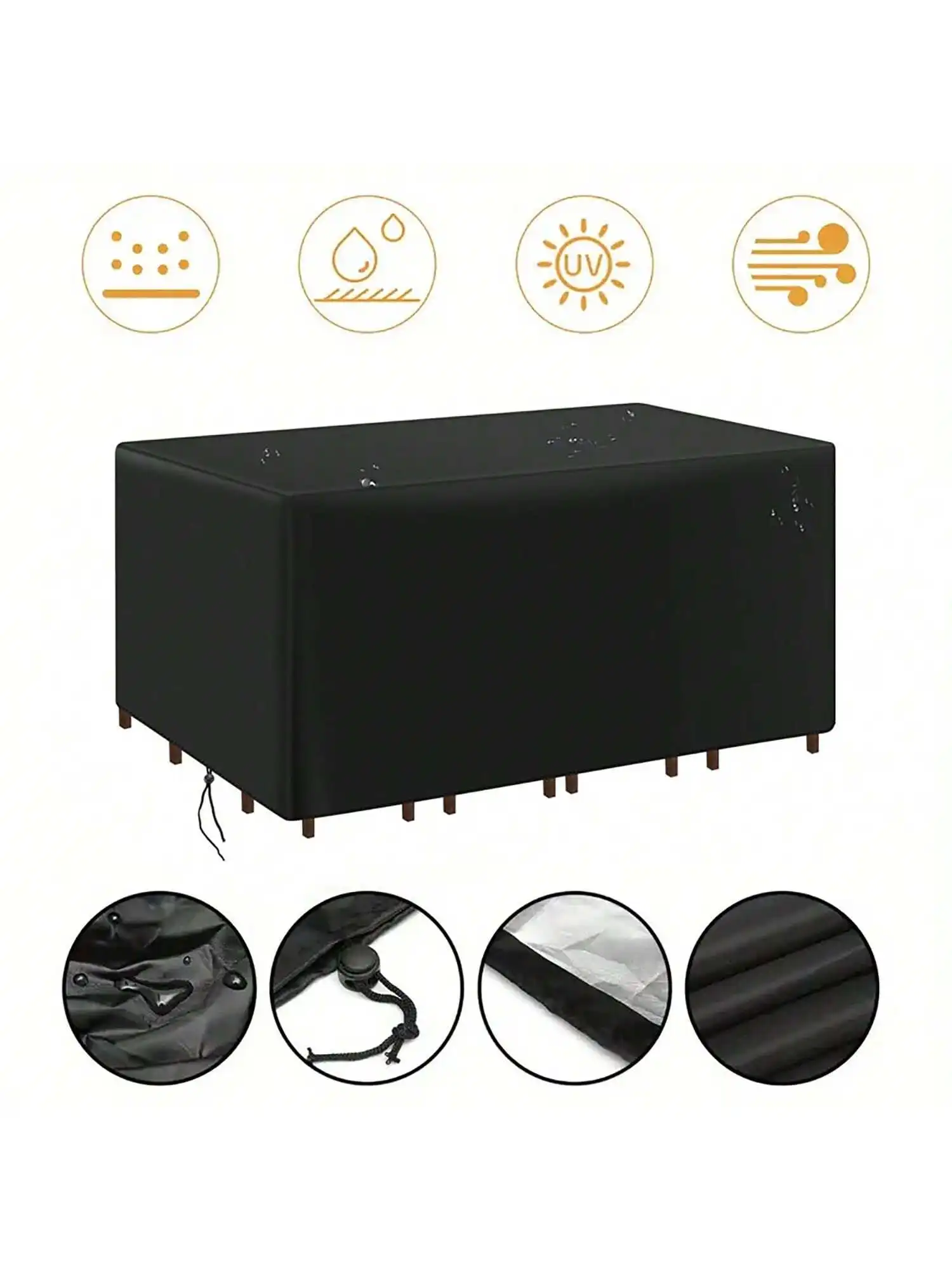 Outdoor Furniture Black - Multi-Size Outdoor Patio Garden Furniture Waterproof