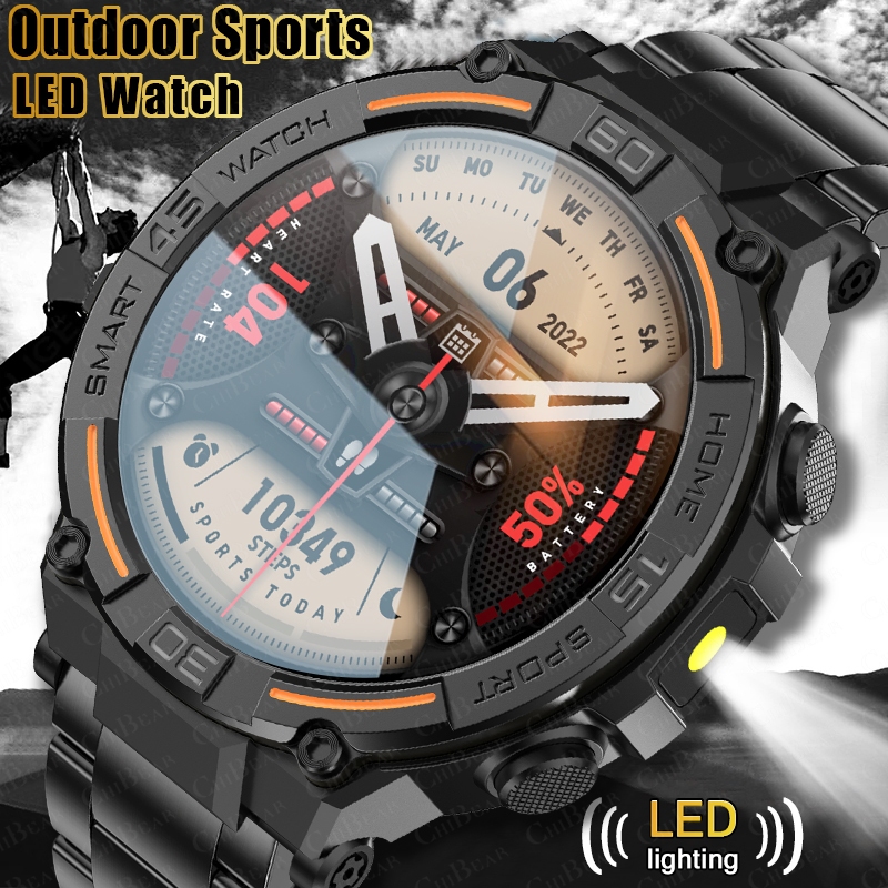 Outdoor Rug Waterproof - Wytrzymały smartwatch wojskowy dla mężczyzn z