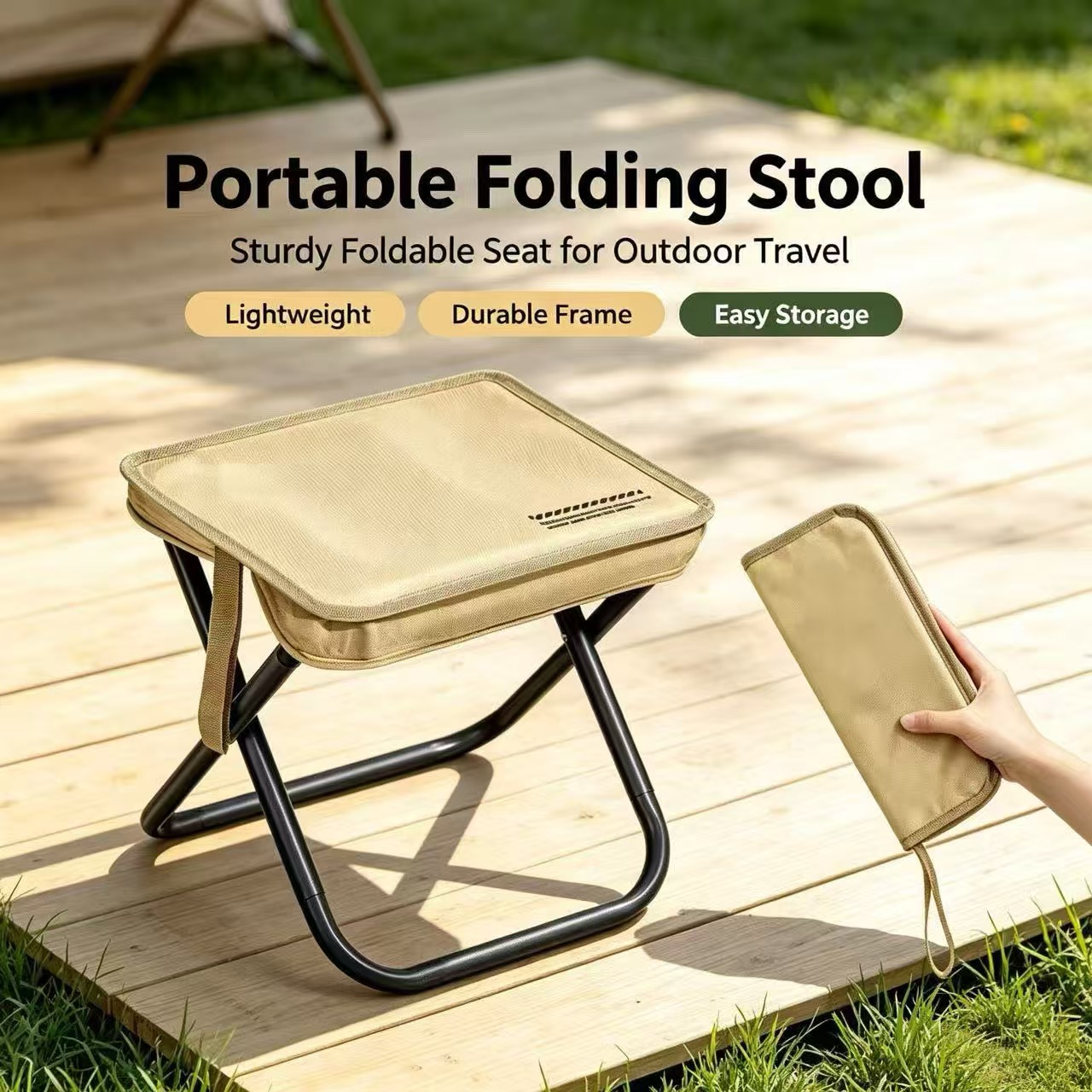 Outdoor Furniture Cheap - Składany przenośny stołek Magza, ultralekki stołek