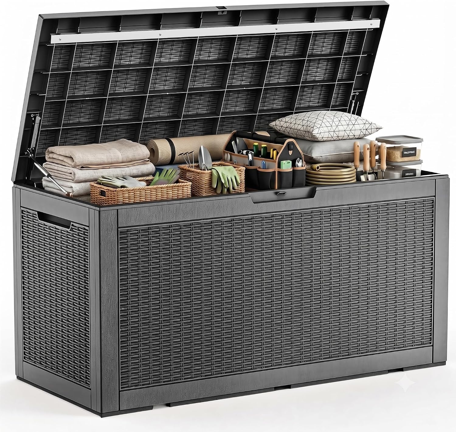 Outdoor Furniture Black - Duży, wodoodporny, zewnętrzny pojemnik do przechowywania