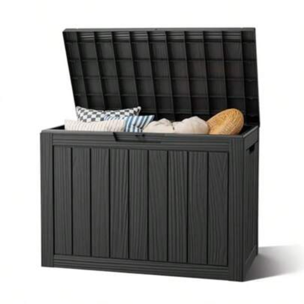 Outdoor Furniture Black - 50-galonowy wodoodporny pojemnik do przechowywania na