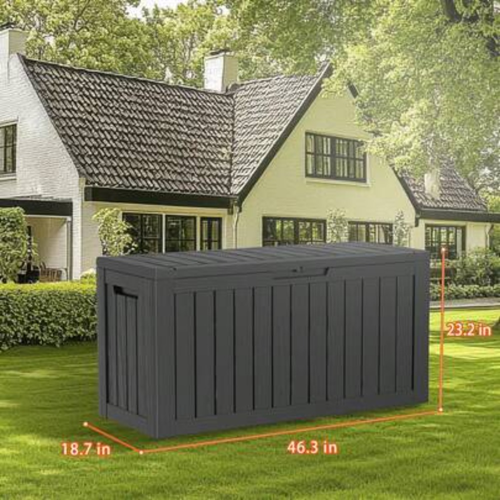 90-galonowy zamykany schowek z – Outdoor Furniture Black recenzja i cena