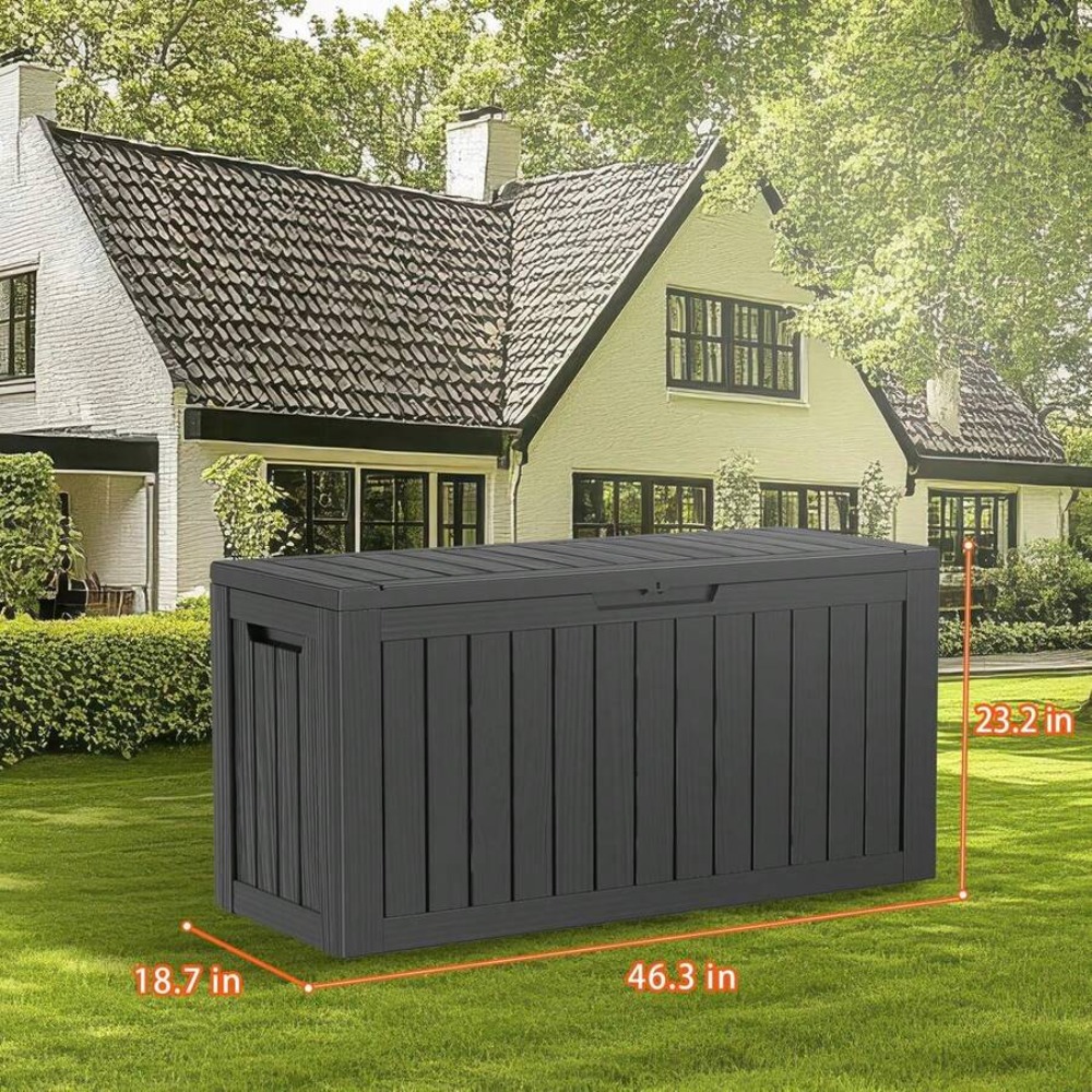 90-galonowy zamykany schowek z – Outdoor Furniture Black recenzja i cena